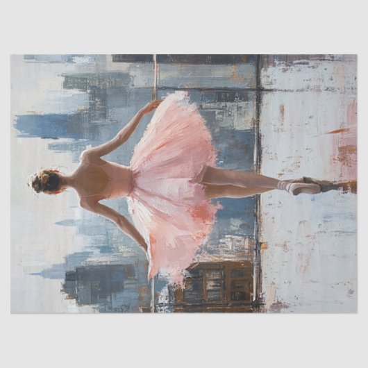 Ballerina in de stad impressionistische decoupage tissuepapier (Voorkant)