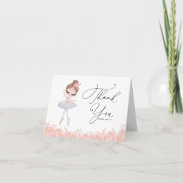 Ballerina in de Witte Dress Floral Birthday Bedankkaart