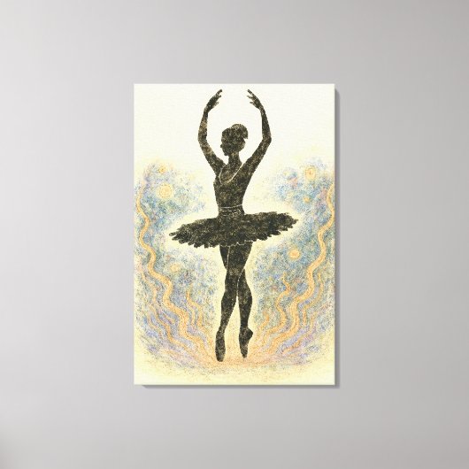 Ballerina in Graziöser Anmut - Sanfte Farben Canvas Afdruk (Voorkant)