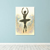 Ballerina in Graziöser Anmut - Sanfte Farben Canvas Afdruk (Insitu (Houten vloer))