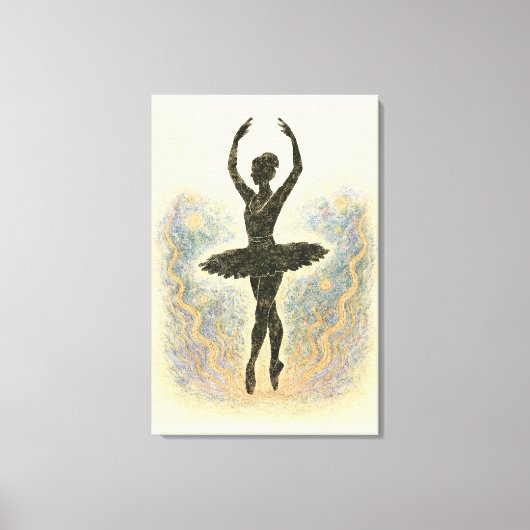 Ballerina in Graziöser Anmut - Sanfte Farben Canvas Afdruk (Voorkant)