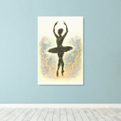 Ballerina in Graziöser Anmut - Sanfte Farben Canvas Afdruk (Insitu (Houten vloer))