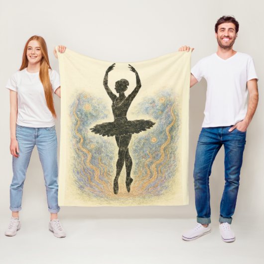 Ballerina in Graziöser Anmut - Sanfte Farben Fleece Deken (In situ)