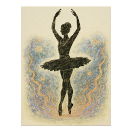 Ballerina in Graziöser Anmut - Sanfte Farben Perfect Poster