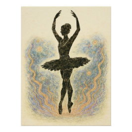 Ballerina in Graziöser Anmut - Sanfte Farben Perfect Poster
