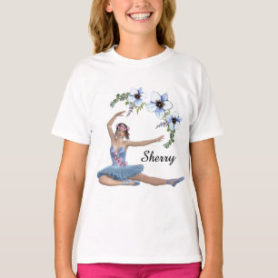 Ballerina in het blauw Persoonlijke naam T-shirt