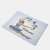 Ballerina in het blauw welkom deurmat (Schuin)