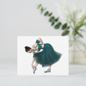 Ballerina in het groen briefkaart (Staand voorkant)