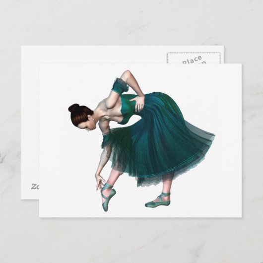 Ballerina in het groen briefkaart (Voorkant / Achterkant)