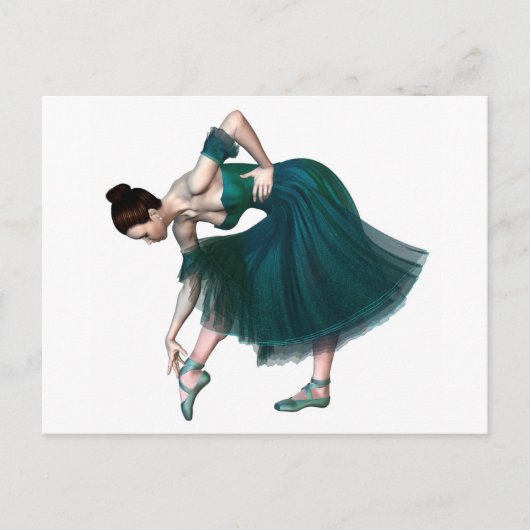 Ballerina in het groen briefkaart (Voorkant)