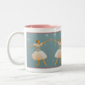 Ballerina in het groen en wit tweekleurige koffiemok (Links)