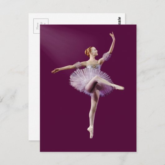 Ballerina in het Paars en wit  Briefkaart (Voorkant / Achterkant)