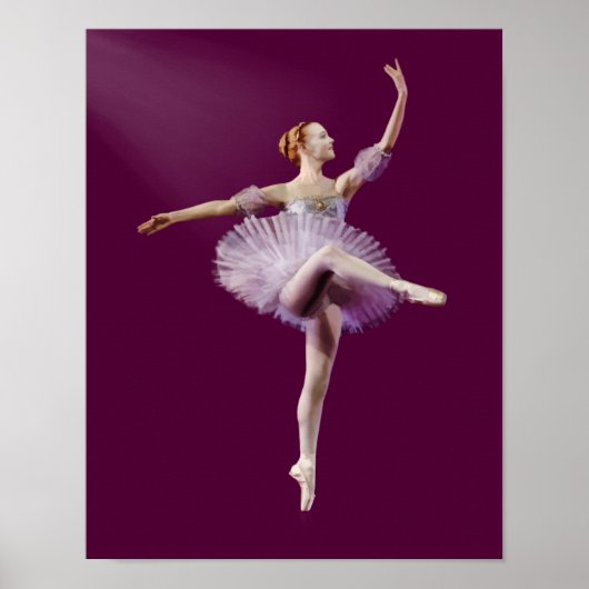 Ballerina in het Paars en wit  Poster (Voorkant)