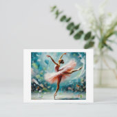 Ballerina in het roze, briefkaart (Staand voorkant)