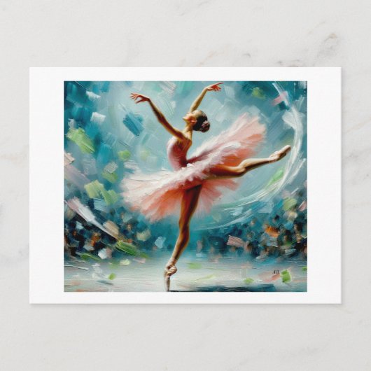 Ballerina in het roze, briefkaart (Voorkant)