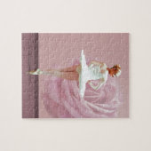 Ballerina in het wit met roze Rose Legpuzzel (Horizontaal)
