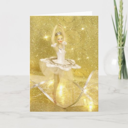 Ballerina in het wit (Verticaal) Feestdagen Kaart (Voorkant)