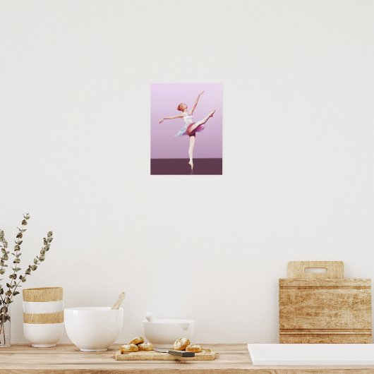 Ballerina in Pink en Lavender Poster (Keuken)
