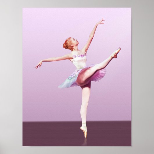 Ballerina in Pink en Lavender Poster (Voorkant)