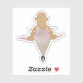 Ballerina in polka dot leggings. sticker (Vel)