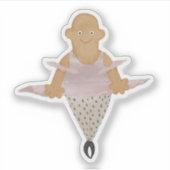 Ballerina in polka dot leggings. sticker (Voorkant)