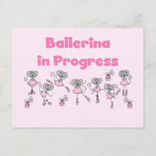 Ballerina in Progress T-shirts en cadeaus Briefkaart