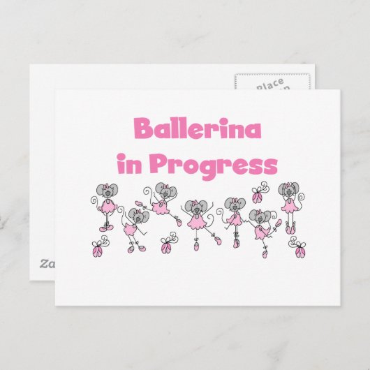Ballerina in Progress T-shirts en cadeautjes Briefkaart (Voorkant / Achterkant)