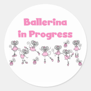 Ballerina in Progress T-shirts en geschenken Ronde Sticker