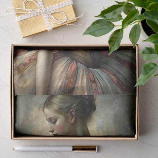 ballerina in romantische jurk Decoupage Tissuepapier (Geschenk)