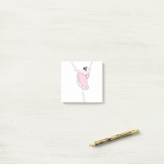 ballerina in roze kleding post-it® notes (Op bureau)