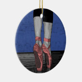 Ballerina in Roze Pointe Shoes Keramisch Ornament (Rechts)