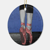 Ballerina in Roze Pointe Shoes Keramisch Ornament (Links)