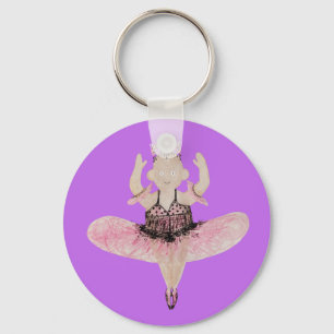 Ballerina in roze sleutelhanger