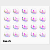 Ballerina in roze sticker. ronde sticker (Vel)