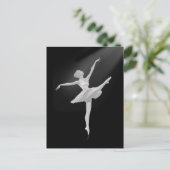 Ballerina in Silver en Black Briefkaart (Staand voorkant)