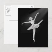 Ballerina in Silver en Black Briefkaart (Voorkant / Achterkant)