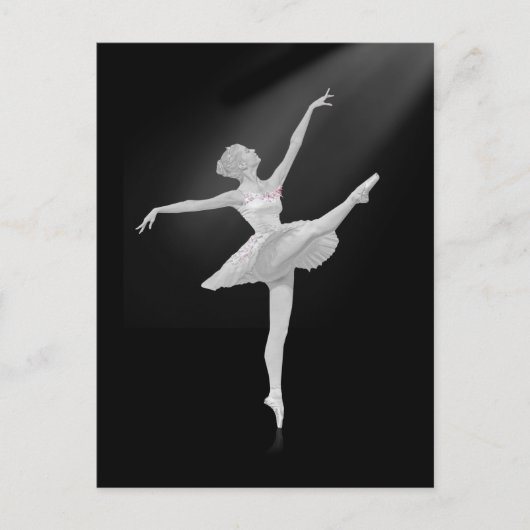 Ballerina in Silver en Black Briefkaart (Voorkant)