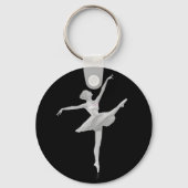 Ballerina in Silver en Black  Sleutelhanger (Voorkant)