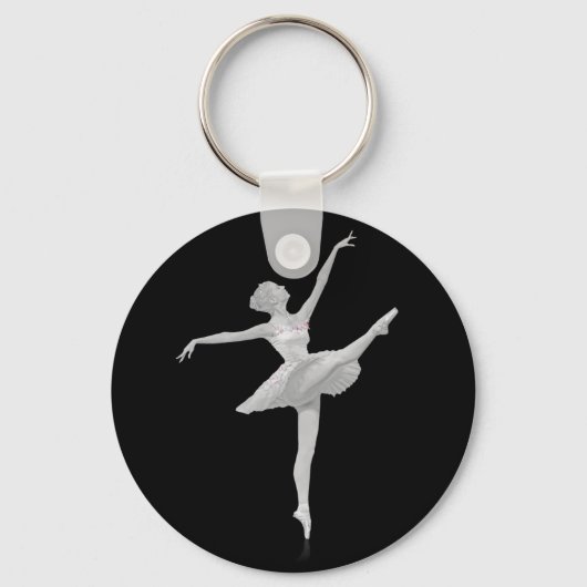 Ballerina in Silver en Black  Sleutelhanger (Voorkant)