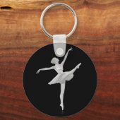 Ballerina in Silver en Black  Sleutelhanger (Voorkant)