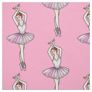 Ballerina in Sparking Pink Dress Ballet Dancing Stof