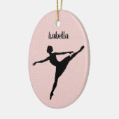 Ballerina in Tutu, en pointe pose, gesilhoueteerd Keramisch Ornament (Links)