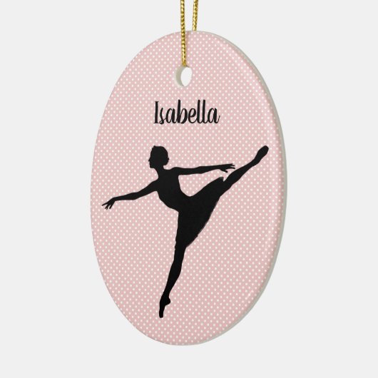 Ballerina in Tutu, en pointe pose, gesilhoueteerd Keramisch Ornament (Links)