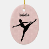 Ballerina in Tutu, en pointe pose, gesilhoueteerd Keramisch Ornament (Voorkant)