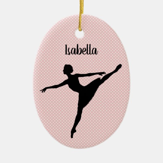 Ballerina in Tutu, en pointe pose, gesilhoueteerd Keramisch Ornament (Voorkant)