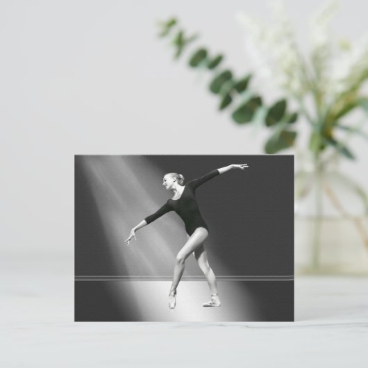 Ballerina in zwart-wit Briefkaart (Staand voorkant)
