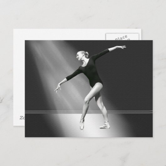 Ballerina in zwart-wit Briefkaart (Voorkant / Achterkant)