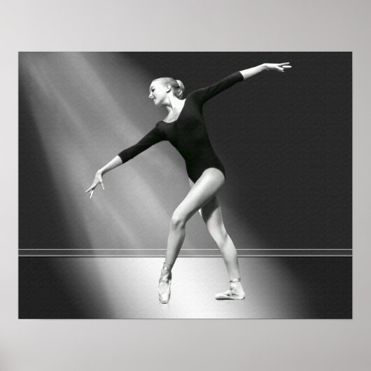 Ballerina in zwart-wit poster (Voorkant)