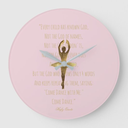 Ballerina Inspirerend Dance Quote Ballet Dancer Grote Klok (Voorkant)
