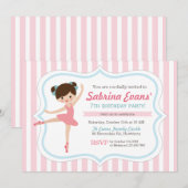 Ballerina Invitation / Ballet Invitation Kaart (Voorkant / Achterkant)